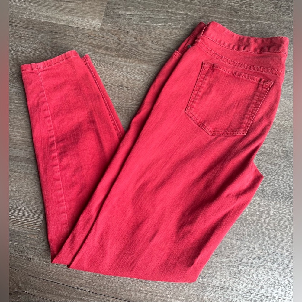 Eddie Bauer Slightly Curvy Skinny Denim Jeans Womens 6 Low Rise Colorful Red - Picture 14 of 16